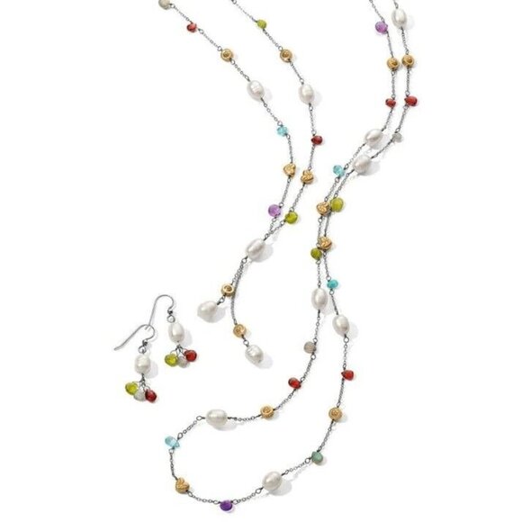 Brighton EYE CANDY Pearl Garnet Amethyst LONG Wrap Necklace  Brighton EYE CANDY Pearl Garnet Amethyst LONG Wrap Necklace J48212 MSRP $188 NWT